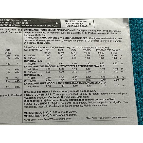McCalls 6803 Sewing pattern Cardigan V neck size XL XXL XXXL - Picture 5 of 7